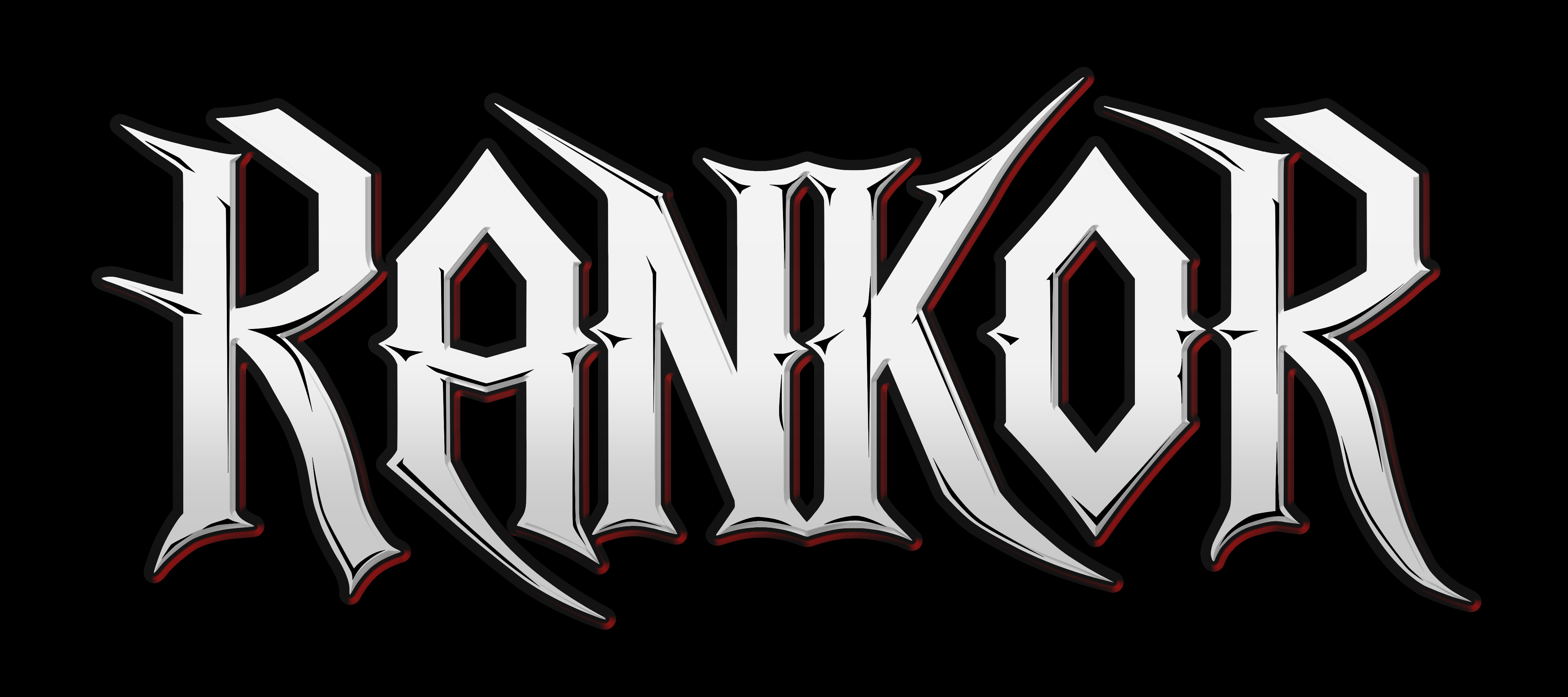 Logo RANKOR - czerwone, na czarnym tle